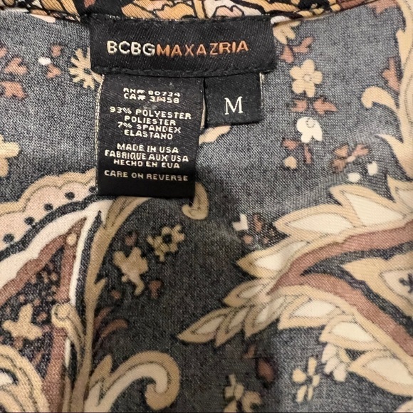 BCBGMaxAzaria Tank Top Paisley mixed pattern Size M - Picture 7 of 7